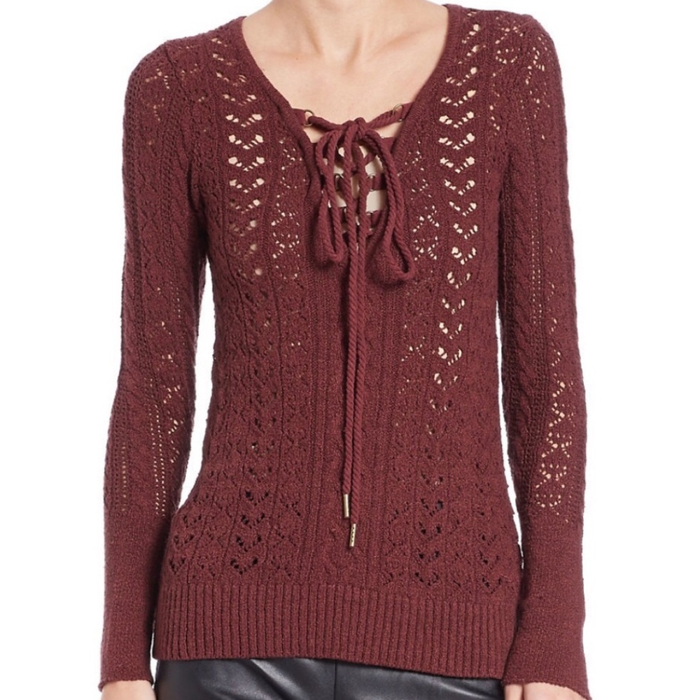 Free People Lace Up Sweater